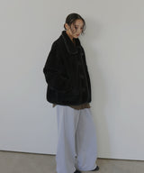 レザーパイピングボアジャケット