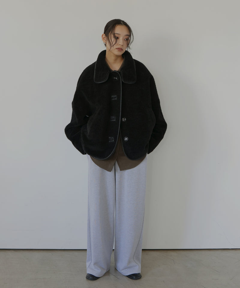 レザーパイピングボアジャケット