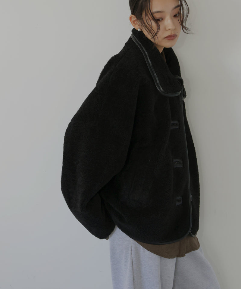 レザーパイピングボアジャケット