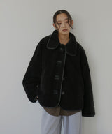 レザーパイピングボアジャケット