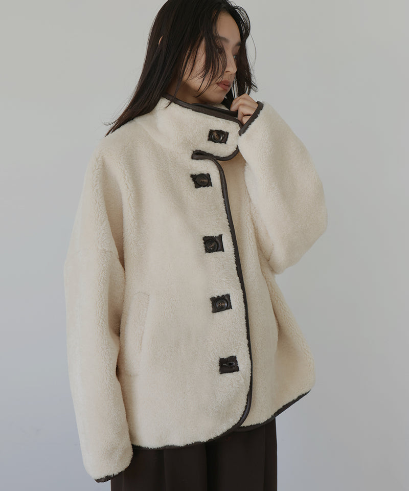 レザーパイピングボアジャケット