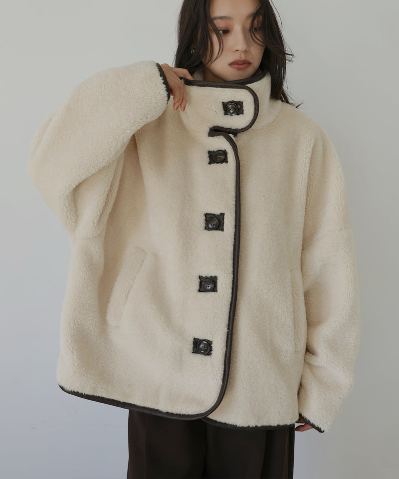 レザーパイピングボアジャケット