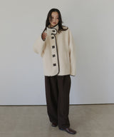 レザーパイピングボアジャケット