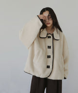 レザーパイピングボアジャケット