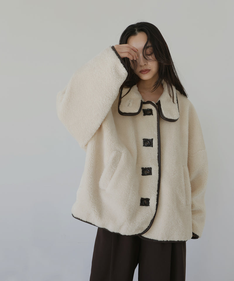 レザーパイピングボアジャケット