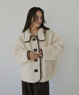 レザーパイピングボアジャケット