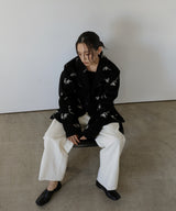 フラワーエンブロイダリーテーラードジャケット