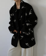 フラワーエンブロイダリーテーラードジャケット