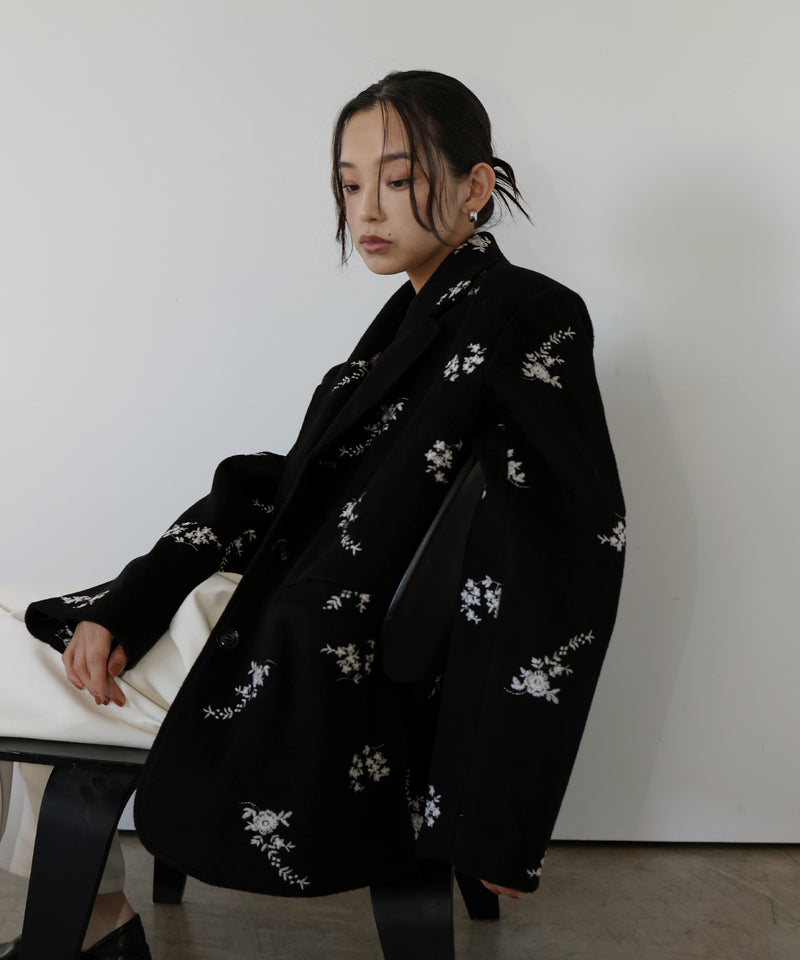 フラワーエンブロイダリーテーラードジャケット