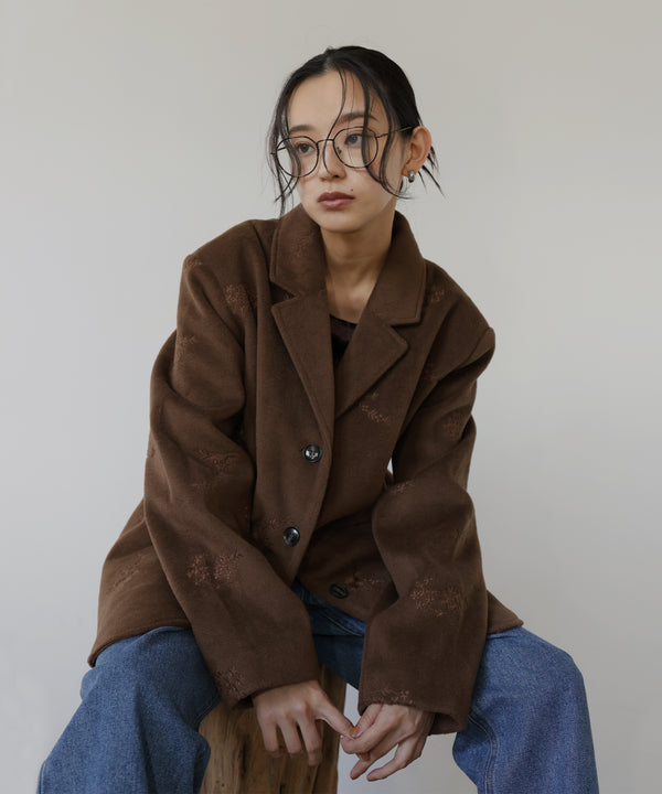 フラワーエンブロイダリーテーラードジャケット