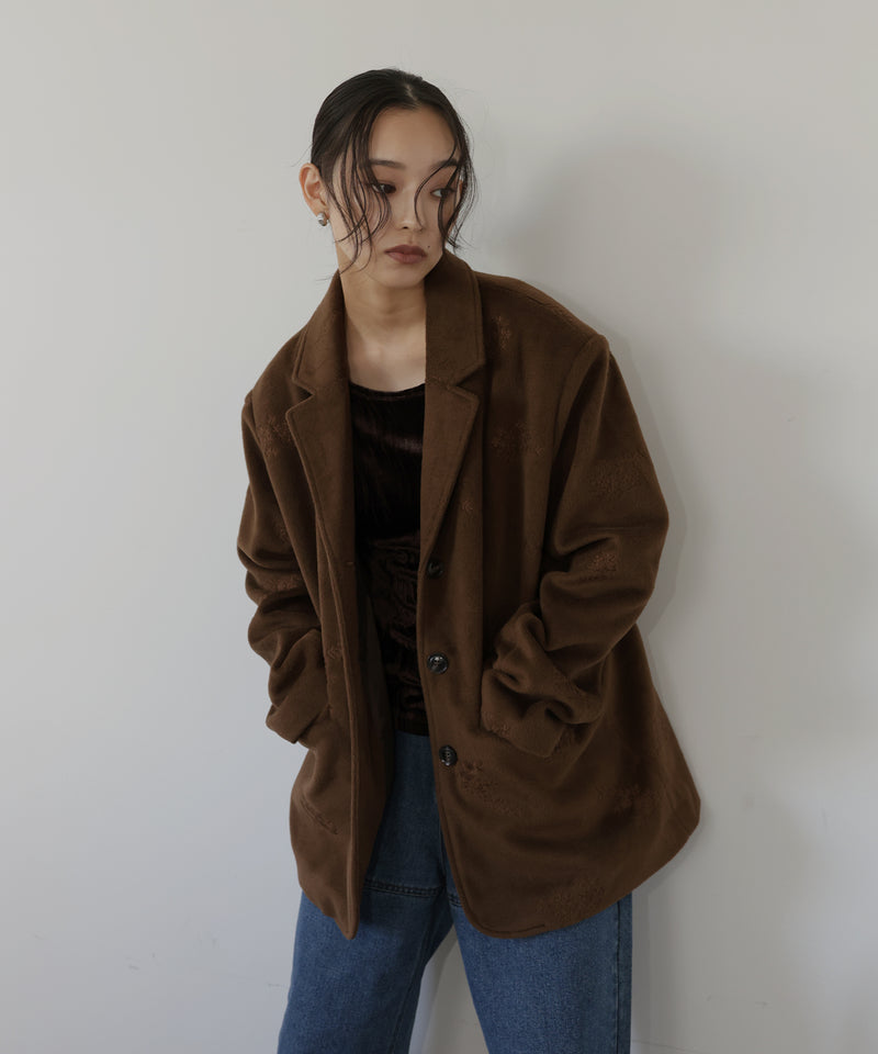 フラワーエンブロイダリーテーラードジャケット