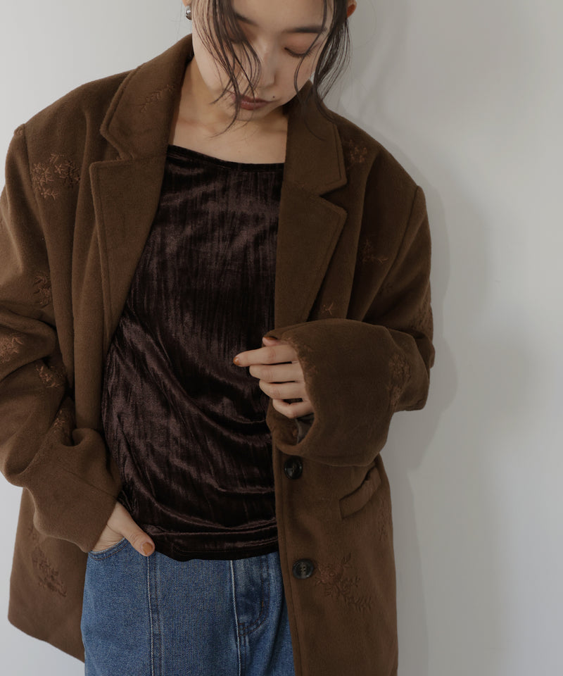 フラワーエンブロイダリーテーラードジャケット