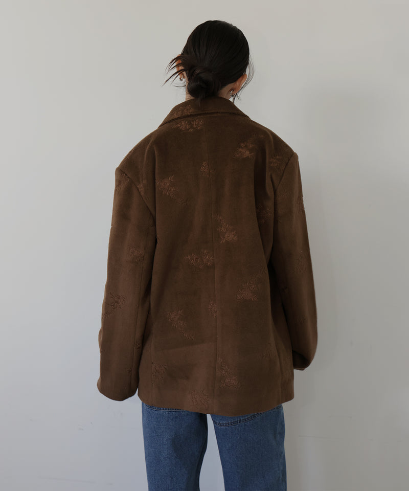 フラワーエンブロイダリーテーラードジャケット