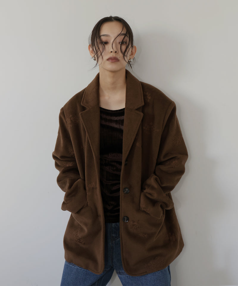 フラワーエンブロイダリーテーラードジャケット