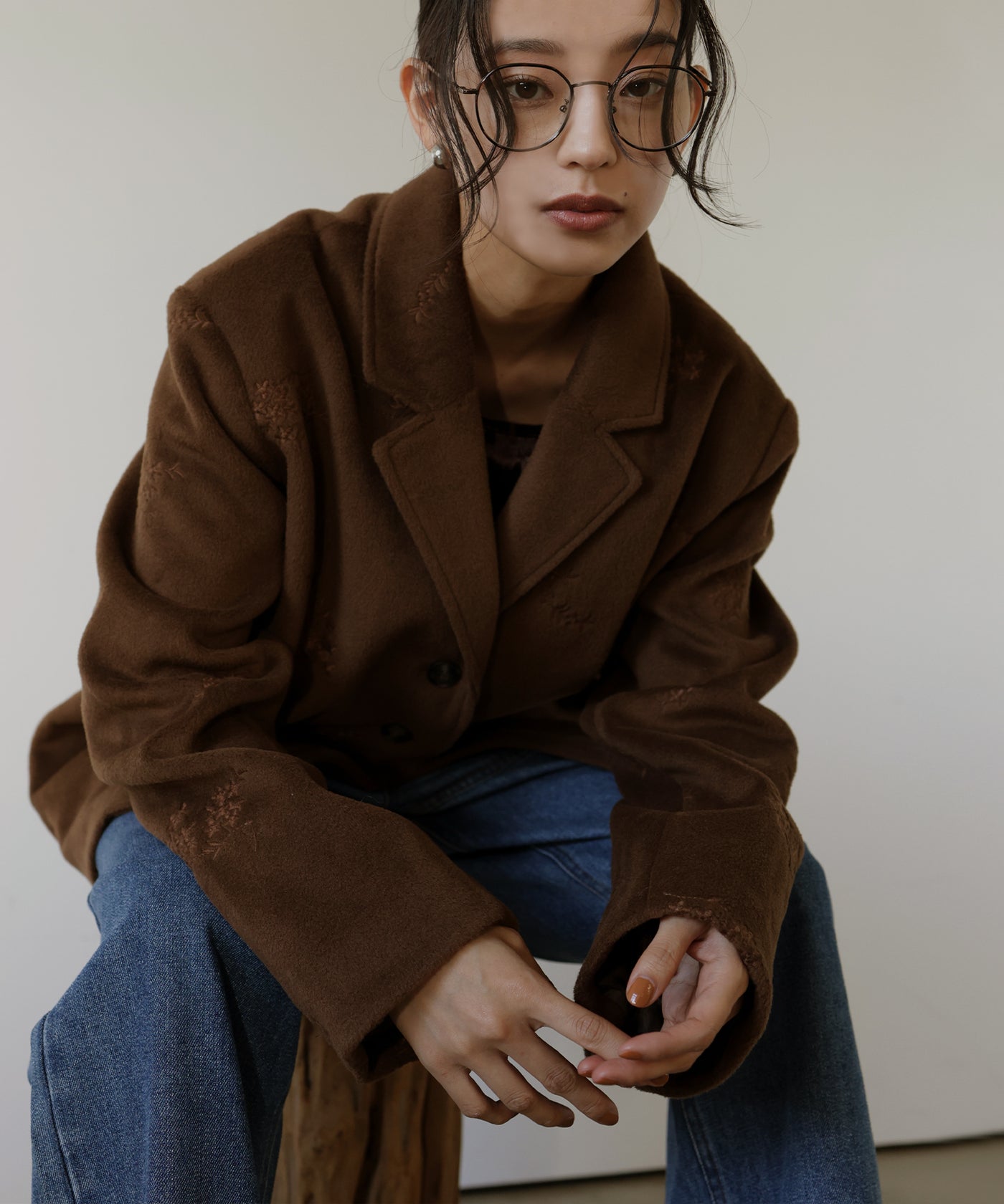 フラワーエンブロイダリーテーラードジャケット – hellam