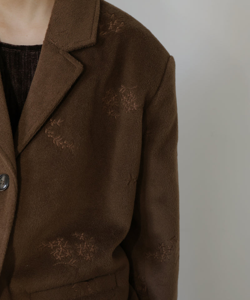 フラワーエンブロイダリーテーラードジャケット