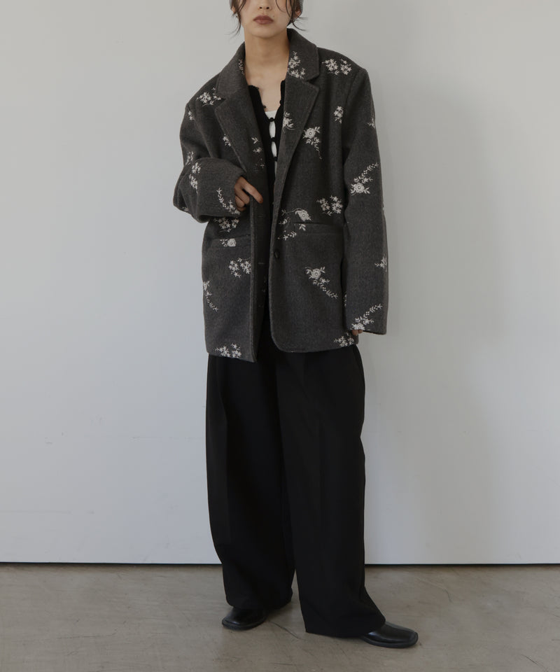 フラワーエンブロイダリーテーラードジャケット