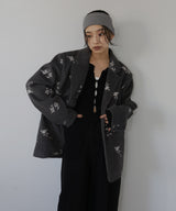 フラワーエンブロイダリーテーラードジャケット