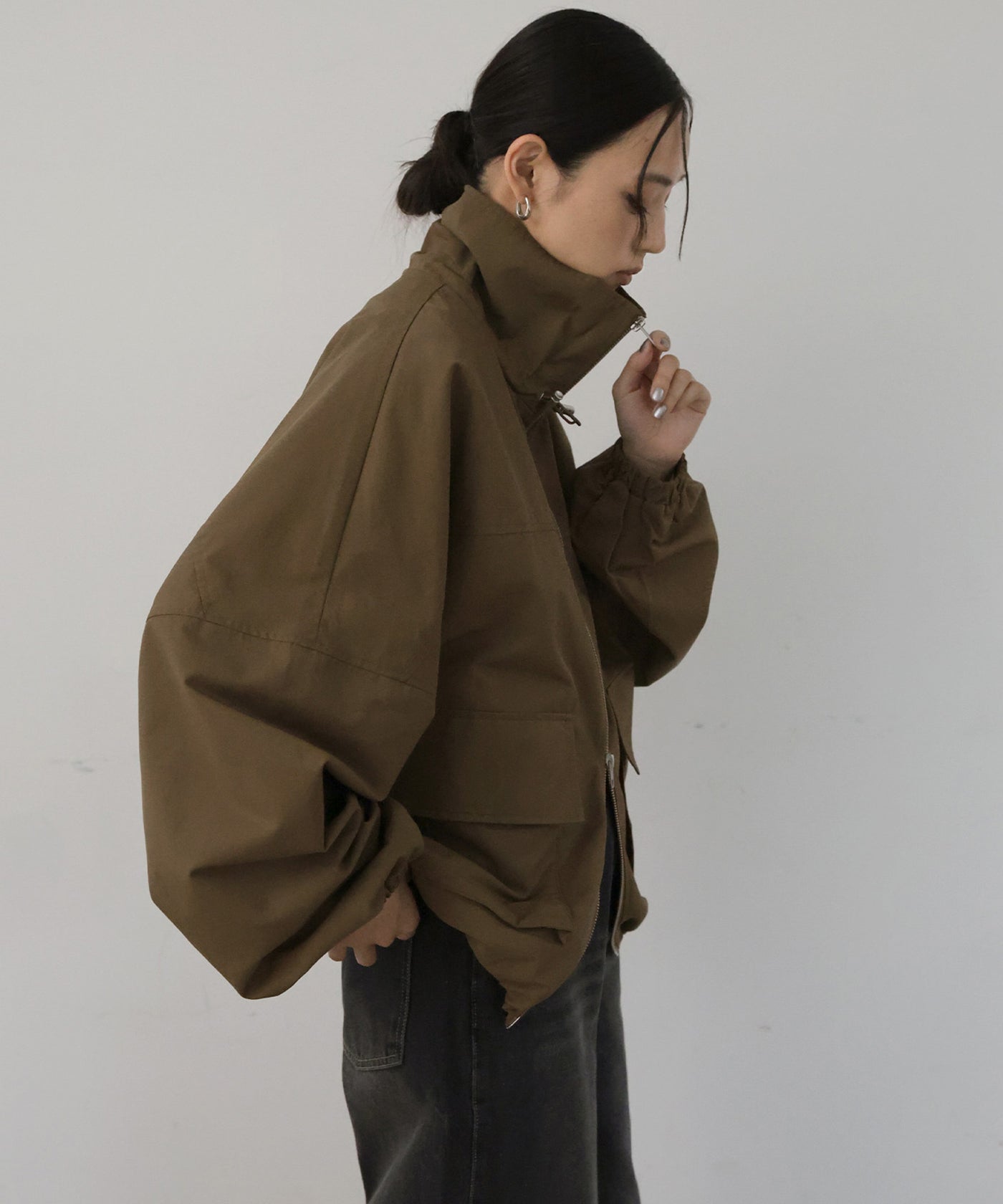 スタンドカラーツイルブルゾン – hellam