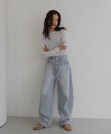 アシメカーブデニムパンツ