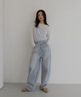 アシメカーブデニムパンツ