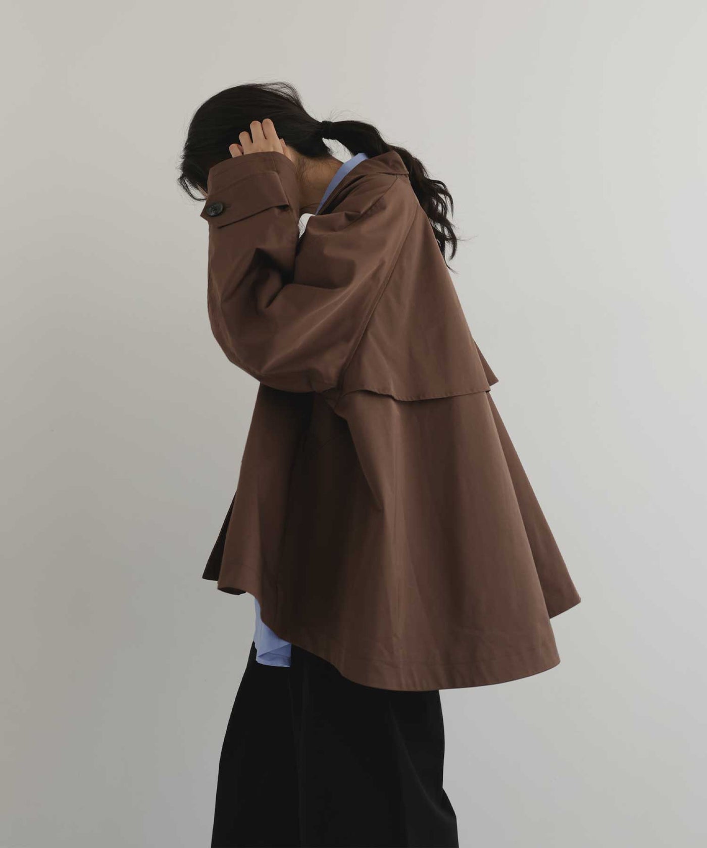 スタンドカラーケープトレンチコート – hellam
