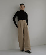 パイピングツイルワイドパンツ