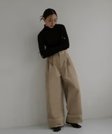 パイピングツイルワイドパンツ