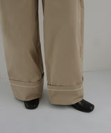 パイピングツイルワイドパンツ