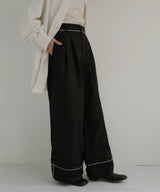 パイピングツイルワイドパンツ