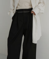 パイピングツイルワイドパンツ