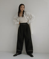 パイピングツイルワイドパンツ