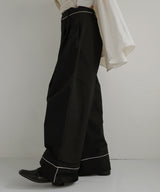 パイピングツイルワイドパンツ