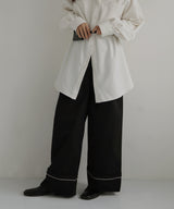 パイピングツイルワイドパンツ
