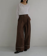 パイピングツイルワイドパンツ