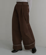 パイピングツイルワイドパンツ