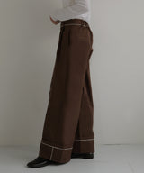 パイピングツイルワイドパンツ