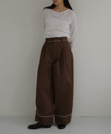 パイピングツイルワイドパンツ