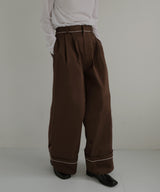 パイピングツイルワイドパンツ