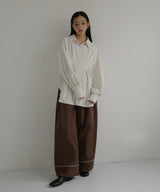 パイピングツイルワイドパンツ