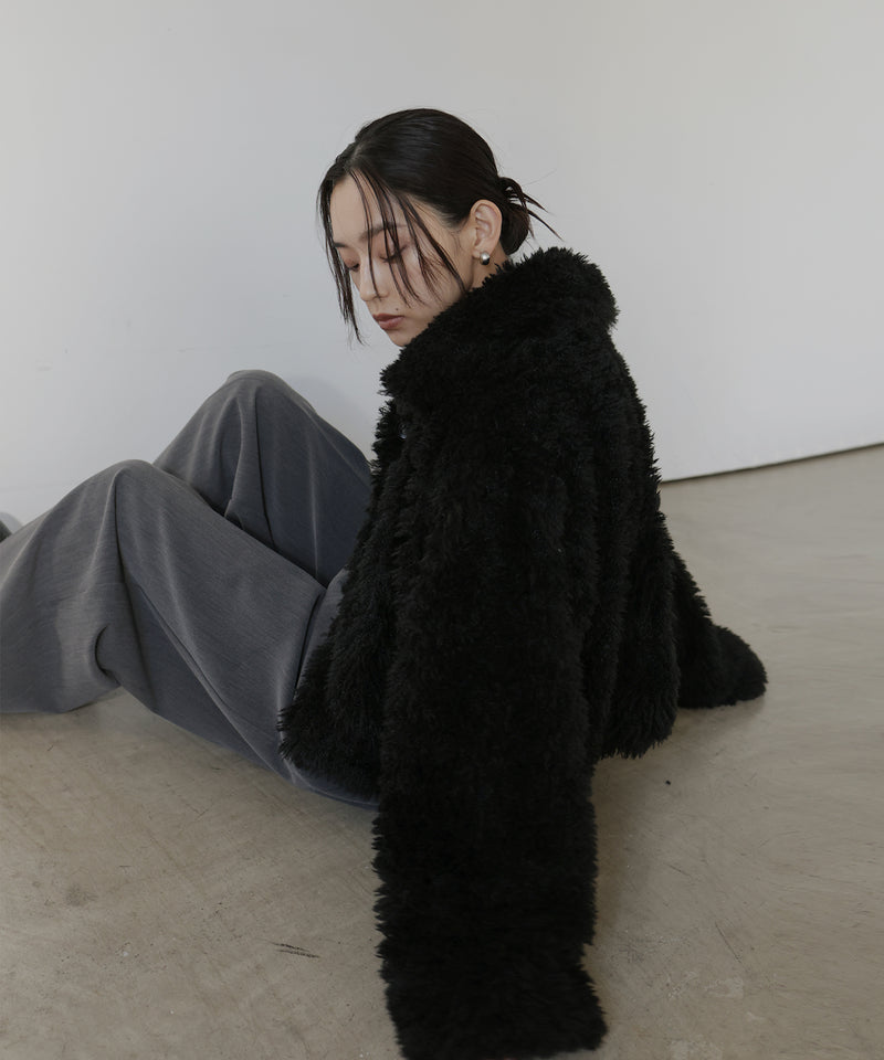スタンドカラーフェイクファーブルゾン