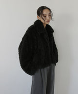 スタンドカラーフェイクファーブルゾン