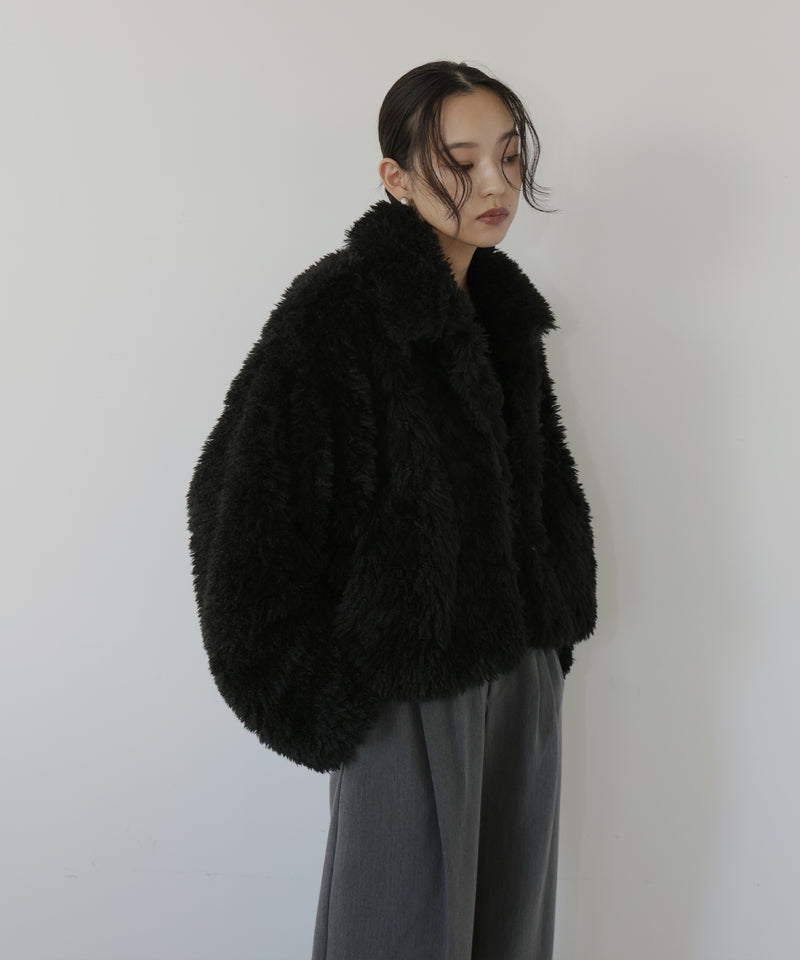 スタンドカラーフェイクファーブルゾン
