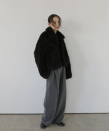 スタンドカラーフェイクファーブルゾン