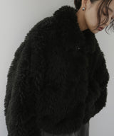 スタンドカラーフェイクファーブルゾン