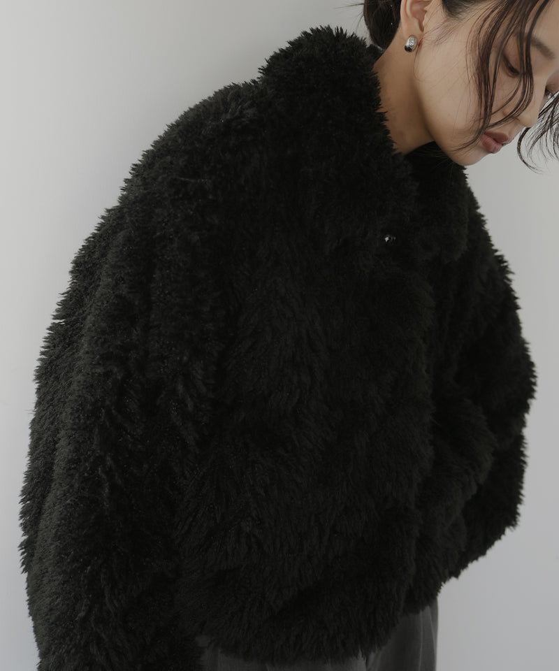 スタンドカラーフェイクファーブルゾン