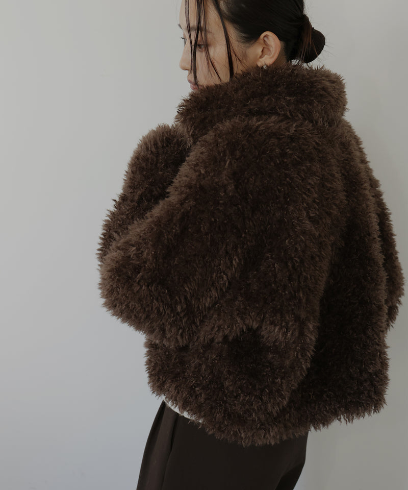 スタンドカラーフェイクファーブルゾン