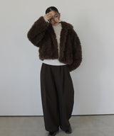 スタンドカラーフェイクファーブルゾン