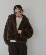 スタンドカラーフェイクファーブルゾン