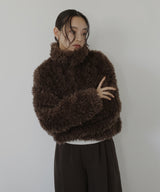 スタンドカラーフェイクファーブルゾン